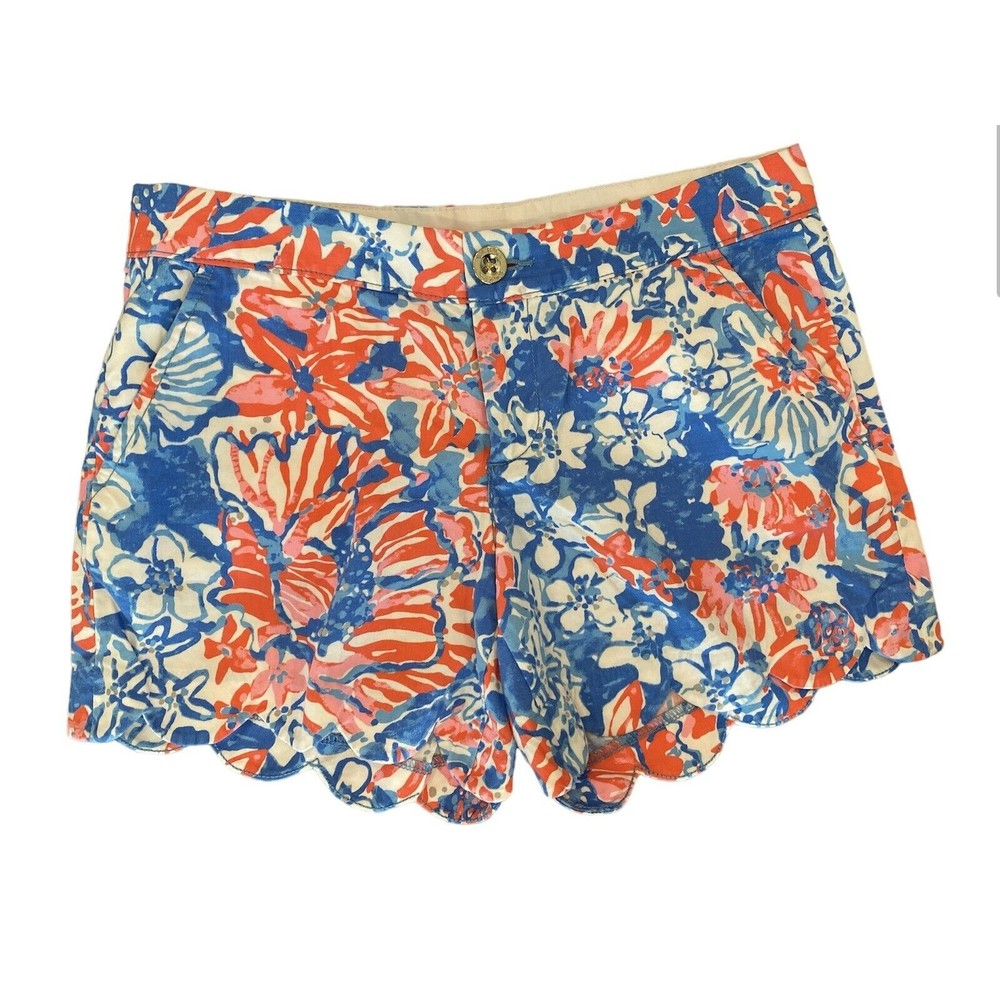 Lilly Pulitzer The Buttercup Floral Preppy Chino Shorts Size 0